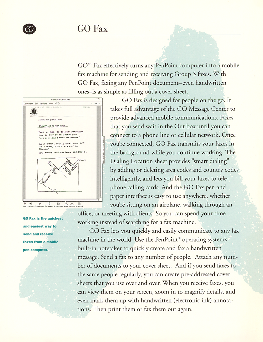 GO Corporation - GO Fax Brochure (Front Cover)
