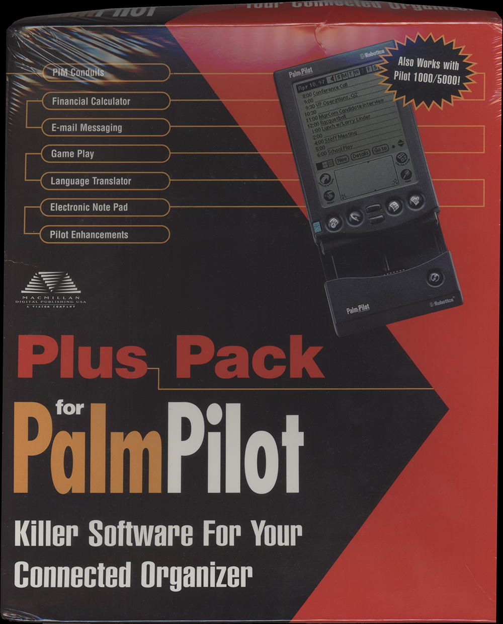 MacMillan Plus Pack for PalmPilot Package (Front)